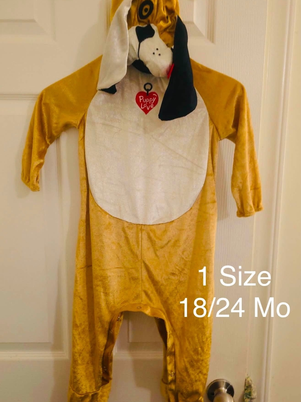 NWOT InCharacter Puppy Love Toddler Costume Hooded Jumpsuit Size 18/24 Months